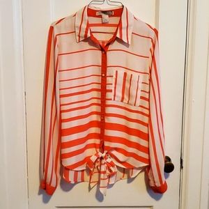 S, Love 21 Brand, Orange long sleeve shirt